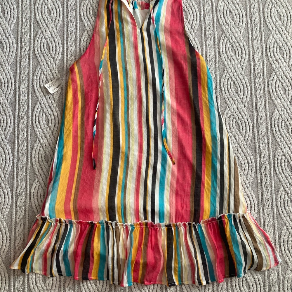 Multicolor Stripped V-Neck Sundress Size Small NWT